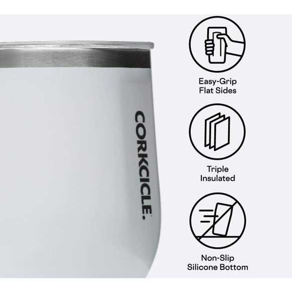Corkcicle Classic Stemless Insulated Wine Tumber White - Picture 3 of 6